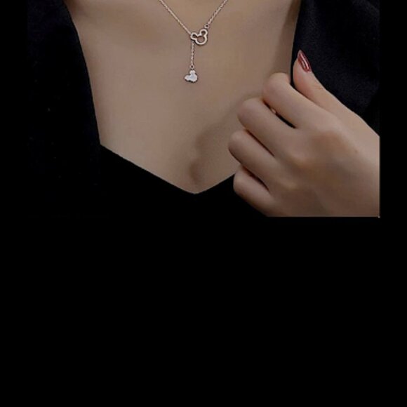 STERLING SILVER RHINESTONE MICKEY MOUSE DANGLE CHARM PENDENT - Picture 6 of 7